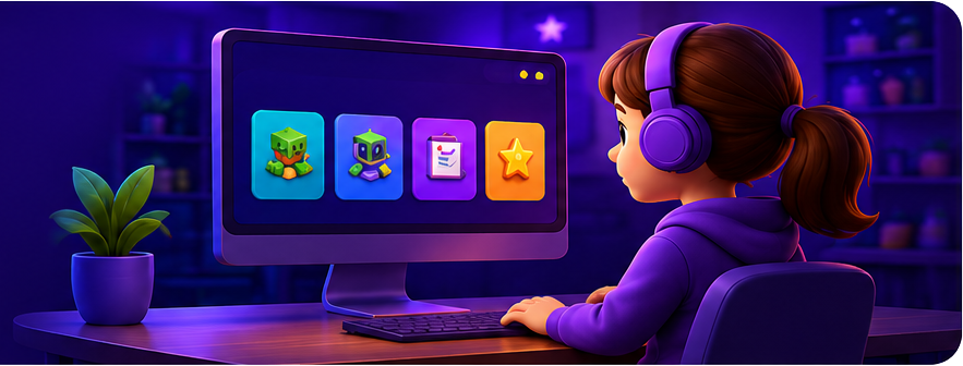 Niña estudiando en la plataforma de Compupeques